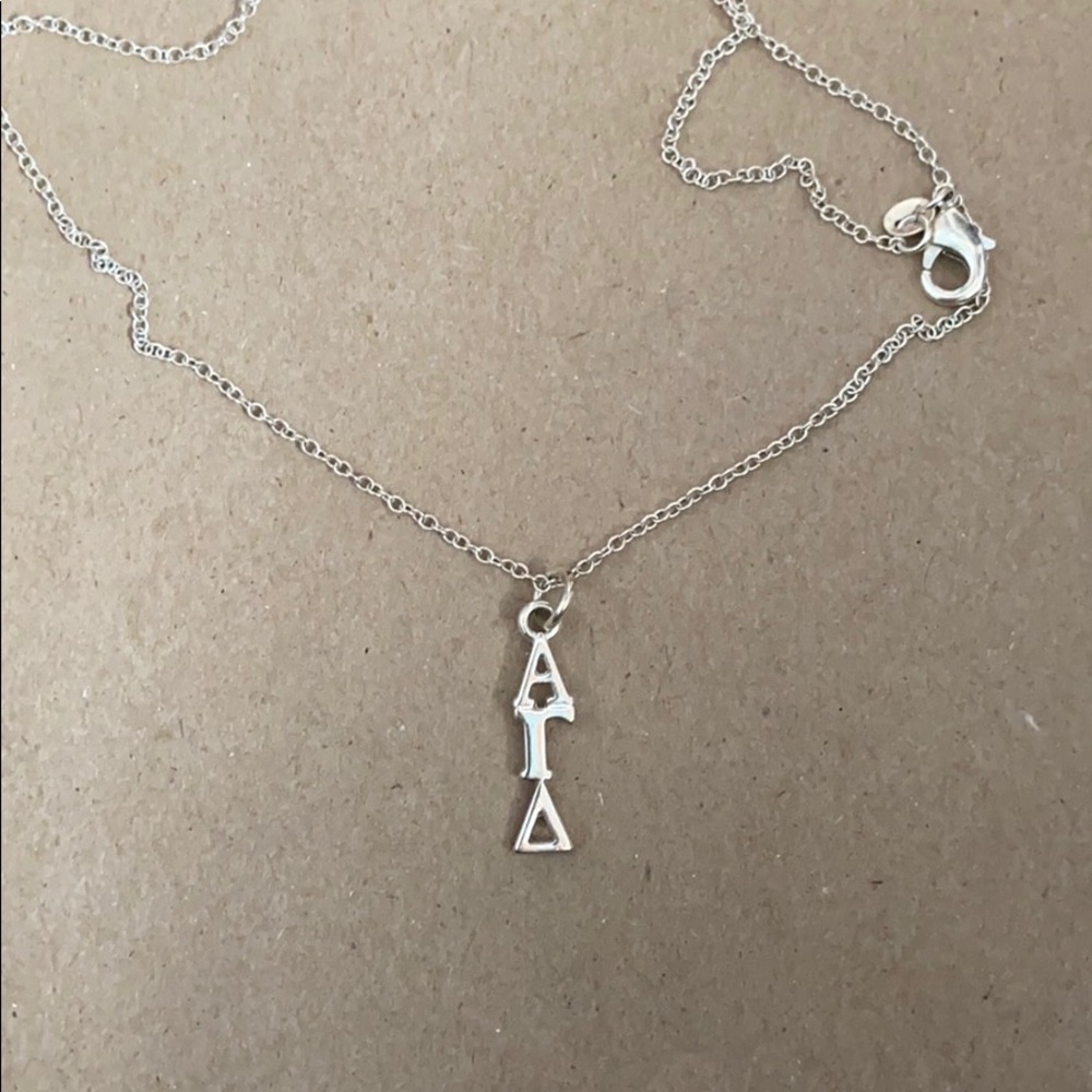 Alpha Gamma Delta silver necklace